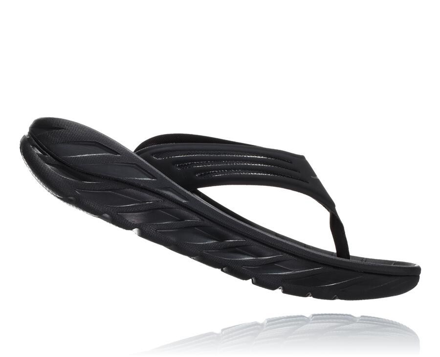 Hoka Australia One One ORA Recovery Flip - Mens Sandals Black - AWMNB-3612